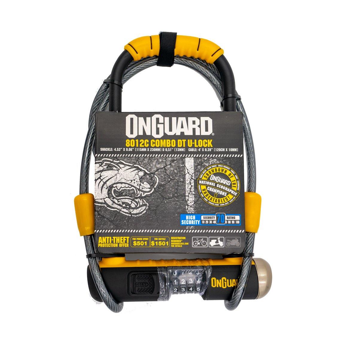 OnGuard 8012C Bulldog Combo U-Lock with 4' Security Cable – Life EV