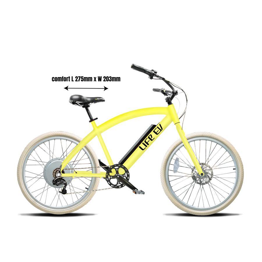 Custom Color Yellow Electric Bike Cruiser - Design Your Own E-Bike - Life EV