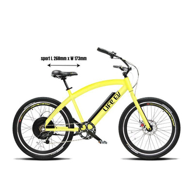 Custom Color Yellow Electric Bike Cruiser - Design Your Own E-Bike - Life EV