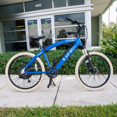 Custom Color Blue Electric Bike Cruiser - Design Your Own e-Bike - Life EV