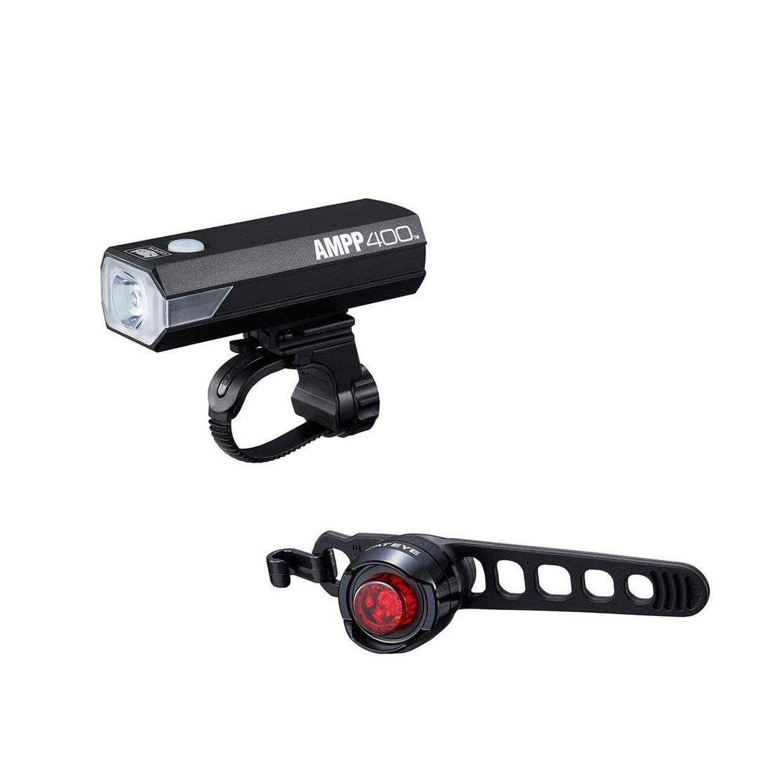 Cateye AMPP400 headlight and ORB rear light Combo – Life EV