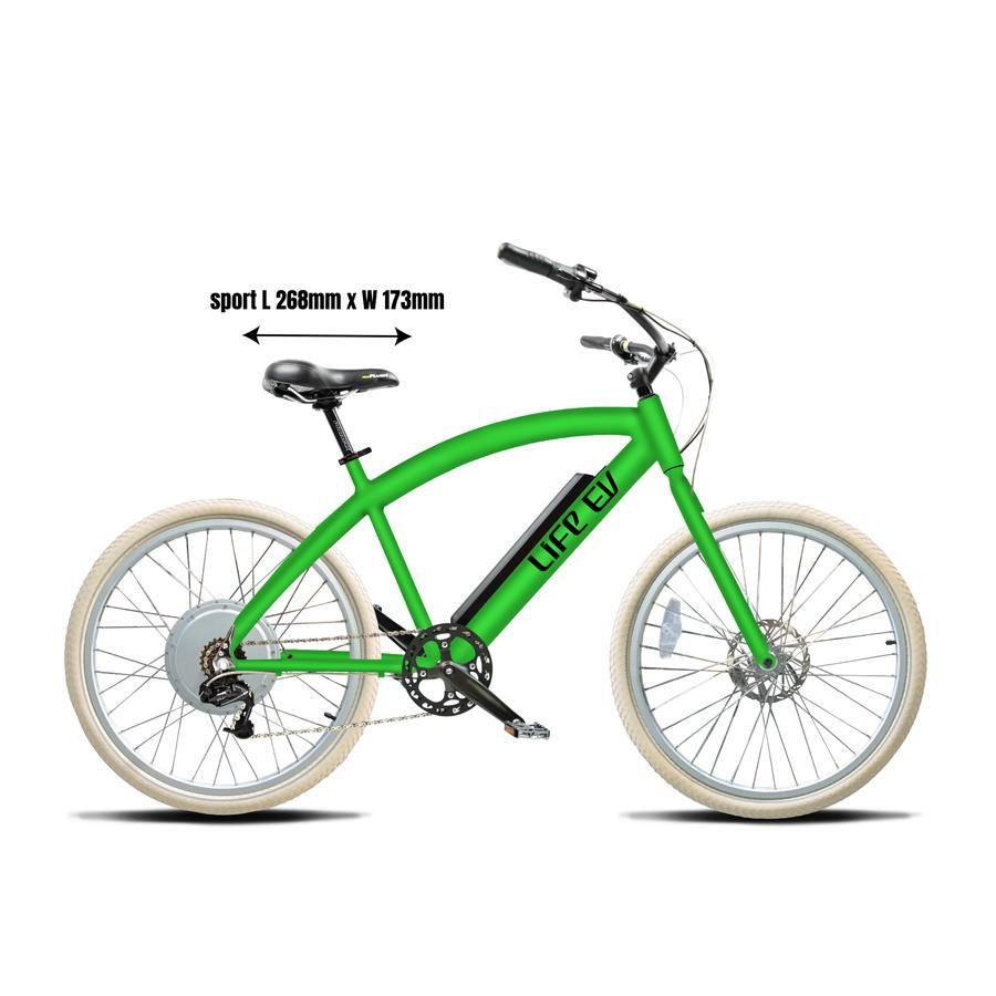 Custom Color Green Electric Bike Cruiser - Design Your Own E-Bike - Life EV