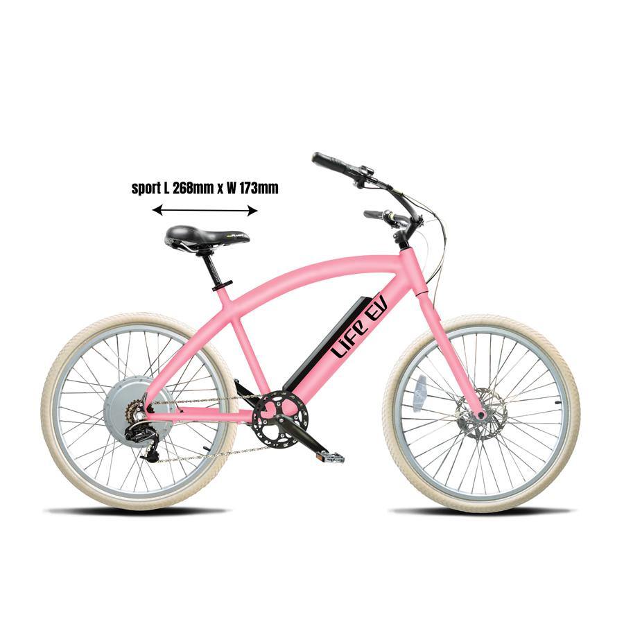 Custom Color Pink Electric Bike Cruiser - Design Your Own E-Bike - Life EV