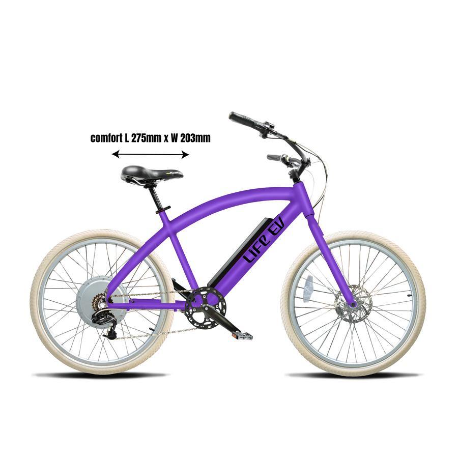 Custom Color Purple Electric Bike Cruiser - Design Your Own E-Bike - Life EV