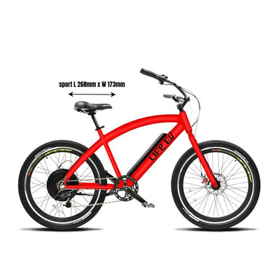 Custom Color Red Electric Bike Cruiser - Design Your Own E-Bike - Life EV